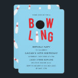 Bowling Fun Kids Geburtstagsparty Invitation_blue Einladung<br><div class="desc">Eine Geburtstagsfeier für Bowling.</div>
