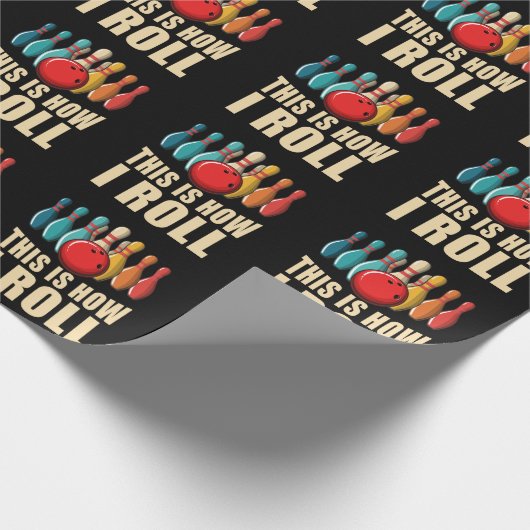 Bowling Fun Strike Lover Retro Geschenkpapier (Ecke)