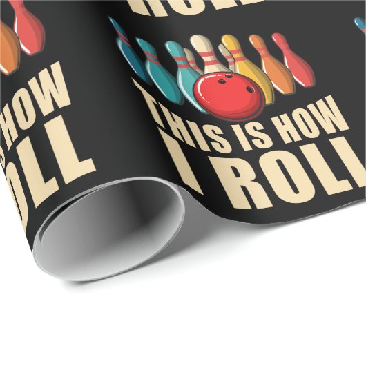 Bowling Fun Strike Lover Retro Geschenkpapier (Rolleneckpunkt)