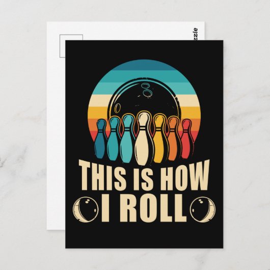Bowling Fun Strike Lover Retro Postkarte (Vorne/Hinten)