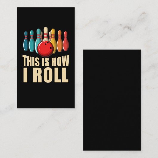Bowling Fun Strike Lover Retro Visitenkarte (Vorne/Hinten)