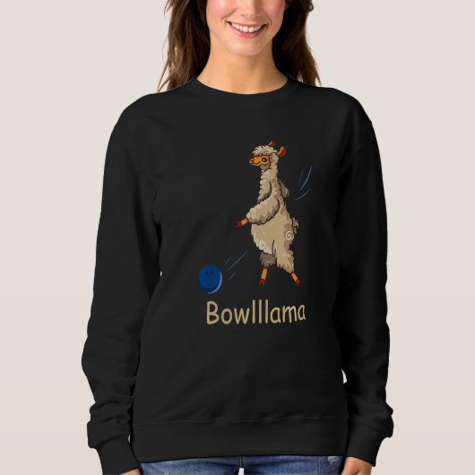 Bowling Funny Bowler Sport Llama Alpaca Bowlllama Sweatshirt (Vorderseite)