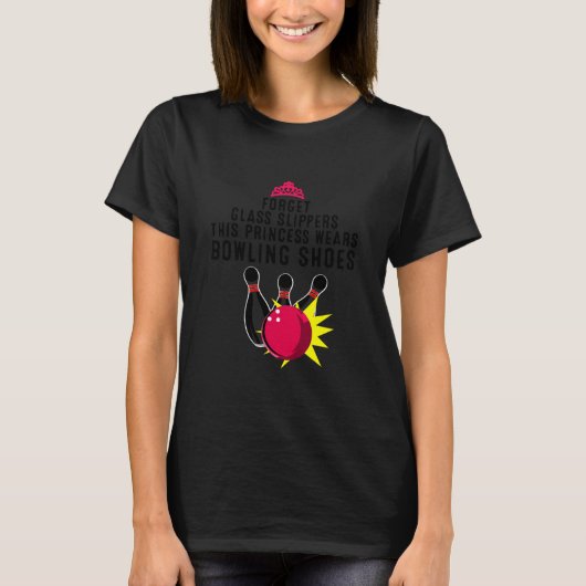 Bowling Funny Ladys Females Zehn Button T-Shirt (Vorderseite)