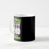 Bowling Funny manchmal kann ich hören Zehnten Butt Kaffeetasse (Vorderseite Links)