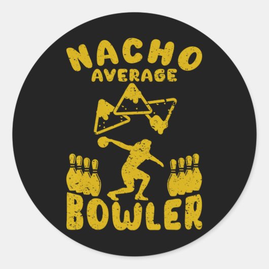 Bowling Funny Nacho Average Bowler Cinco De Mayo M Runder Aufkleber (Vorderseite)