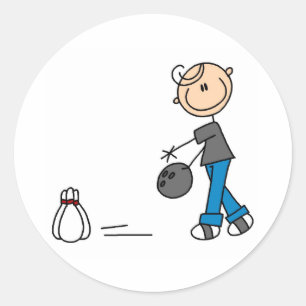 Bowling für einen Streik-Aufkleber Runder Aufkleber