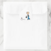 Bowling für einen Strickaufkleber Runder Aufkleber (Tasche)