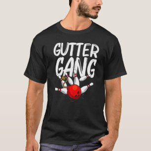 Bowling für Männer und Frauen Cool Gutter Gang Bow T-Shirt