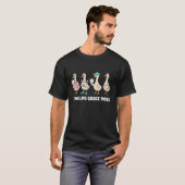 Bowling-Gans-Modus Lustiger Cartoon-Vogel Bowling T-Shirt (Vorne ganz)