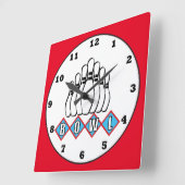 Bowling-Gässchen-Button-Wanduhr Quadratische Wanduhr (Winkel)