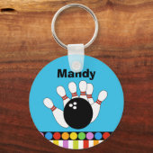 BOWLING Gastgeschenk oder Name Tag SCHLÜSSELANHÄNG Schlüsselanhänger (Vorderseite)