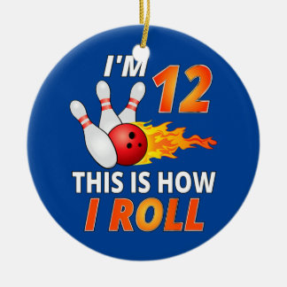 Bowling Geburtstag 12 Jahre Junge Funny Bowler Keramik Ornament