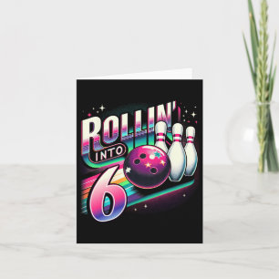 Bowling Geburtstag Rollin Into 6 Party 6. Geburtst Karte