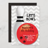 Bowling-Geburtstagsfeier Einladung (Vorne/Hinten)