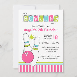 Bowling-Geburtstagsfeier-Einladung Einladung