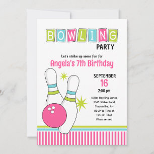 Bowling-Geburtstagsfeier-Einladung Einladung