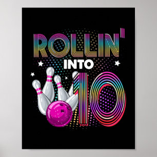 Bowling-Geburtstagsfeier Rollt In 10 10. Geburtsta Poster