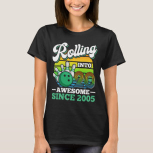Bowling-Geburtstagsfeier rollt in 20 Jahre 20. T-Shirt