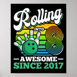 Bowling-Geburtstagsfeier rollt ins 8. Jahr, Junge Poster