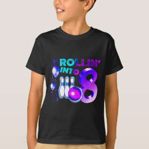 Bowling-Geburtstagsfeier zum 8. Rollen in 8 Jahre T-Shirt
