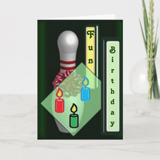 Bowling Geburtstagskarten Karte (Vorderseite)