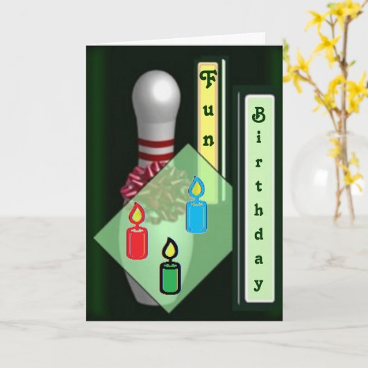 Bowling Geburtstagskarten Karte (Gelbe Blume)