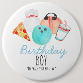 Bowling-Geburtstagsknöpfe Button (Vorderseite)