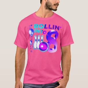 Bowling Geburtstagsparty 8. Rollin in 8 Jahre alt T-Shirt