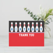 Bowling Geburtstagsparty danke (Stehend Vorderseite)