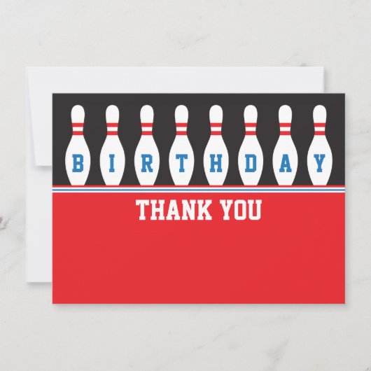Bowling Geburtstagsparty danke (Vorderseite)