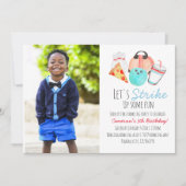 Bowling Geburtstagsparty Foto Einladung (Vorderseite)