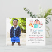 Bowling Geburtstagsparty Foto Einladung (Stehend Vorderseite)