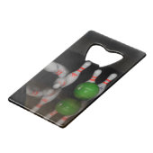 Bowling Geldbeutel Flaschenöffner (Vorderseite Schrägansicht)