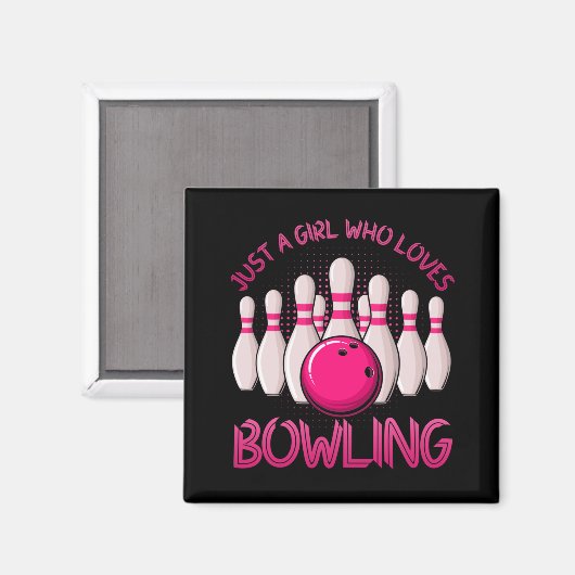 Bowling Geschenk für Mädchen Frauen Bowling Bowler Magnet (Vorderseite/Rückseite)