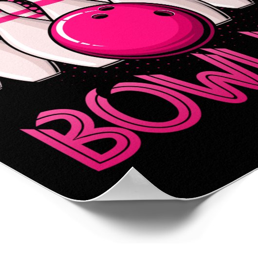 Bowling Geschenk für Mädchen Frauen Bowling Bowler Poster (Ecke)