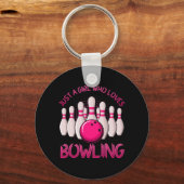 Bowling Geschenk für Mädchen Frauen Bowling Bowler Schlüsselanhänger (Vorderseite)