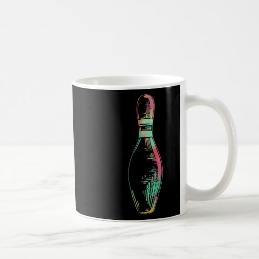 Bowling-Geschenke für Männer Frauen Bunte Stil Bow Kaffeetasse (Rechts)