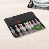 Bowling-Getränkuntersetzer Rechteckiger Pappuntersetzer (angewinkelt)
