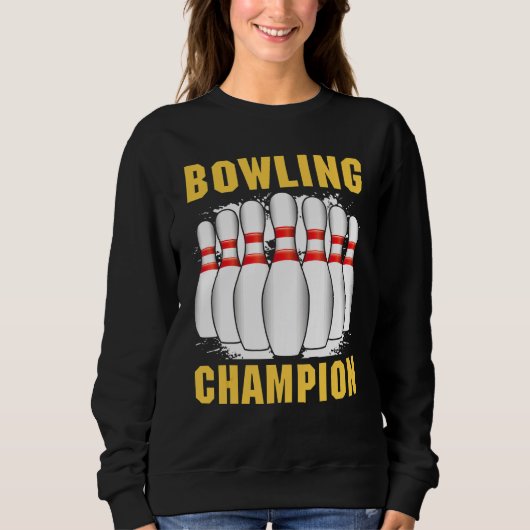 Bowling Gewinner Retro Bowling Bowler Sweatshirt (Vorderseite)