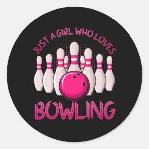 Bowling Gift for Girls Women Bowling Game Bowlers Runder Aufkleber