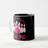 Bowling Gift For Girls Women Bowling Game Bowlers Zweifarbige Tasse (Vorderseite Links)