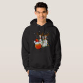 Bowling Gifts Christmas Bowling Weihnachtsmannmütz Hoodie (Vorne ganz)