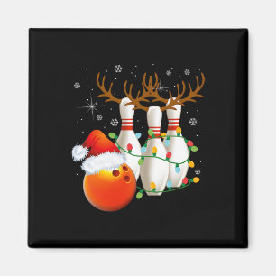 Bowling Gifts Christmas Bowling Weihnachtsmannmütz Magnet