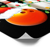 Bowling Gifts Christmas Bowling Weihnachtsmannmütz Poster (Ecke)