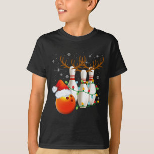Bowling Gifts Christmas Bowling Weihnachtsmannmütz T-Shirt
