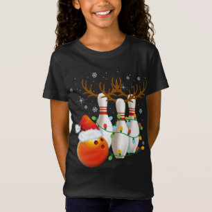 Bowling Gifts Christmas Bowling Weihnachtsmannmütz T-Shirt