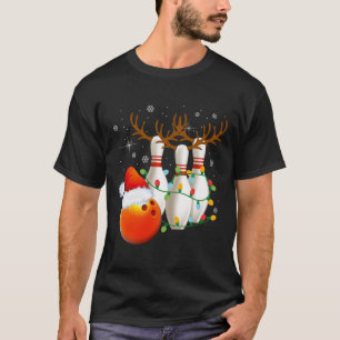 Bowling Gifts Christmas Bowling Weihnachtsmannmütz T-Shirt
