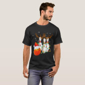 Bowling Gifts Christmas Bowling Weihnachtsmannmütz T-Shirt (Vorne ganz)