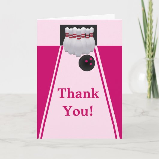 Bowling Girl Birthday Dankeschön Karte (Vorderseite)