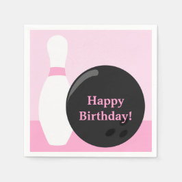 Bowling Girl Birthday Paper Napkins Serviette